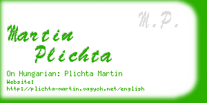 martin plichta business card